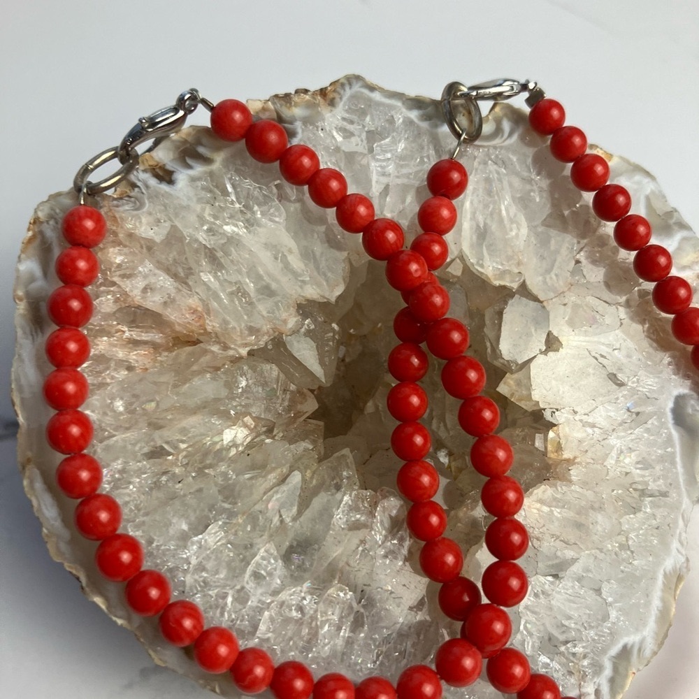 Two Elegant Pink Coral Bracelts